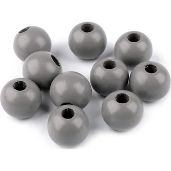 Korálek Dřevěné korálky Ø25 mm, barva 6 šedá světlá