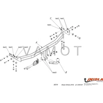 Tažné zařízení Tažné zařízení Nissan Almera 3/5D (N16) (2000 - 2007) (7661)