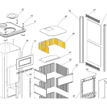 Krbová kamna NORDICA Vlnitý plech do kamen DORELLA L8; ND 1151035