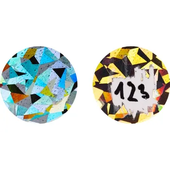 samolepka Stírací samolepka holografická - střepy 25mm kruh