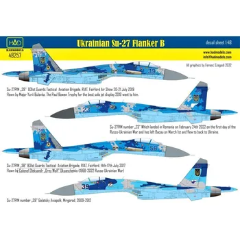 Plastikový model HAD models 1/48 Decal Ukrainian Su-27 P1M Flanker B