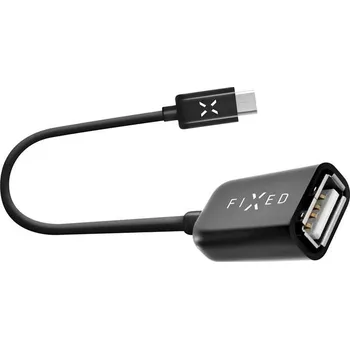 Datový kabel Kabel OTG datový micro USB/USB-C, 20cm černý