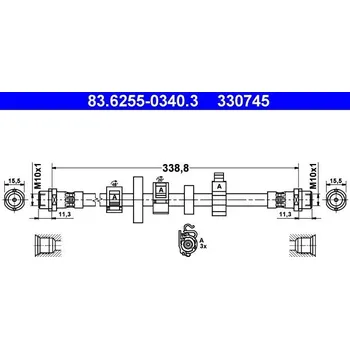 Brzdový systém Brzdová hadice ATE 83.6255-0340.3