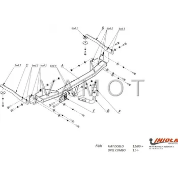 Tažné zařízení Tažné zařízení Fiat Doblo (2010 a novější) (5749)