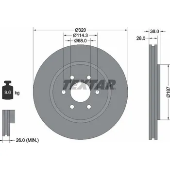 Brzdový kotouč Brzdový kotouč TEXTAR 92164405
