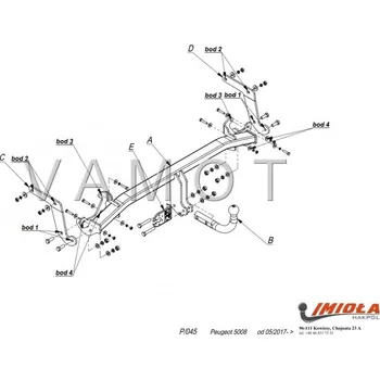 Tažné zařízení Tažné zařízení Peugeot 5008 II (2017 a novější) (8202)