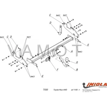 Tažné zařízení HAK-POL Tažné zařízení Toyota Hilux 4x4 (se stupínkem), (s tyčí) (2005 - 2010) (5872)