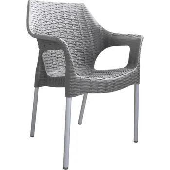 MEGA PLAST Mega Plast, plastová židle BELLA (AL nohy), 84 x 60 x 52 cm, stohovatelná, capuccino