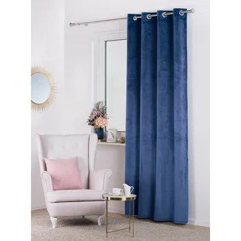 Závěs Dekorační závěs s kroužky VELVET 140x260 cm, modrá (cena za 1 kus) MyBestHome