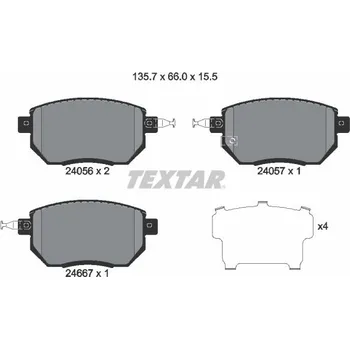 Brzdová destička Sada brzdových destiček, kotoučová brzda TEXTAR 2405601