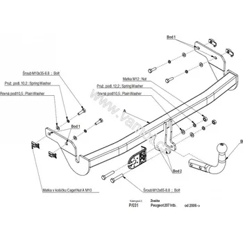 Tažné zařízení Tažné zařízení Peugeot 207 Coupe (2006 - 2015) (5630)