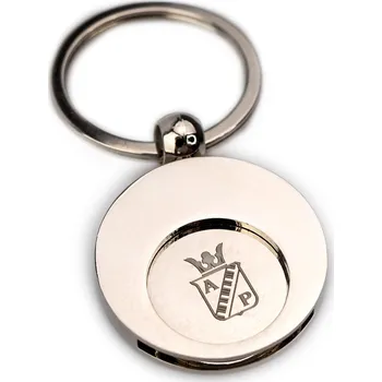 Kovová klíčenka s žetonem do košíku