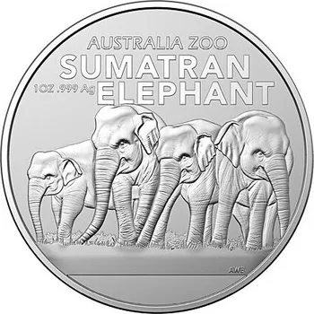 Stříbrná mince Sumatran Elephant (Slon sumaterský) 1 Oz 2022 (Australia ZOO) - (3.)