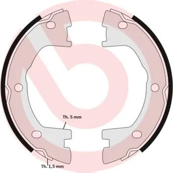 Brzdový systém Sada brzdových čelistí, parkovací brzda BREMBO S A6 506