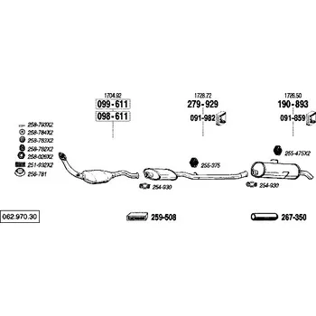 Zadní díl výfuku zadní tlumič výfuku Bosal 190-893