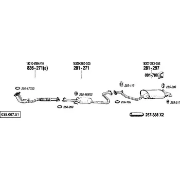 Výfukový systém zadní tlumič výfuku Bosal 281-297