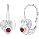 Stříbrné náušnice srdce s přírodním červeným topazem Swarovski® Gemstones SILVEGOB70205TR