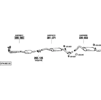 Zadní díl výfuku zadní tlumič výfuku Polmostrow 220653P, náhrada za Bosal 220-653