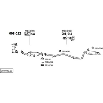 Zadní díl výfuku zadní tlumič výfuku Bosal 291-013