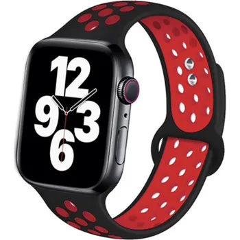 Příslušenství k chytrým hodinkám Silikonový sportovní řemínek pro Apple Watch 38/40/41/42mm Barva: Černá/Červená, Typ: 8