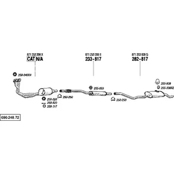 Zadní díl výfuku zadní tlumič výfuku Polmostrow 282817P, náhrada za Bosal 282-817
