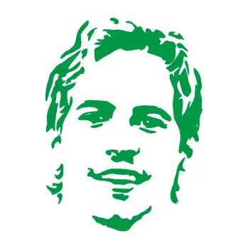 Samolepící dekorace SAMOLEPKA Paul Walker 008 pravá obličej (12 - zelená) NA AUTO, NÁLEPKA, FÓLIE, POLEP, TUNING, VLASTNÍ TEXT, TISK, AUTOSAMOLEPKY.cz, POLEPY, OBRÁZEK, LOGO, SAMOLEPKY