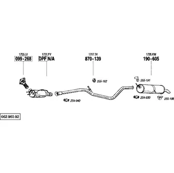 Zadní díl výfuku zadní tlumič výfuku Polmostrow 190605P, náhrada za Bosal 190-605