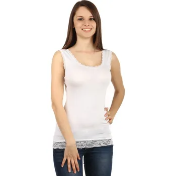 Glara Jednobarevné dámské tílko s krajkou 50157