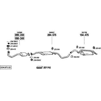 Zadní díl výfuku zadní tlumič výfuku Polmostrow 154475P, náhrada za Bosal 154-475