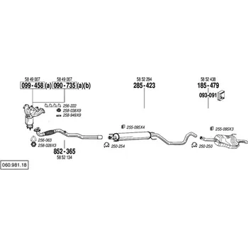 Zadní díl výfuku zadní tlumič výfuku Bosal 185-477