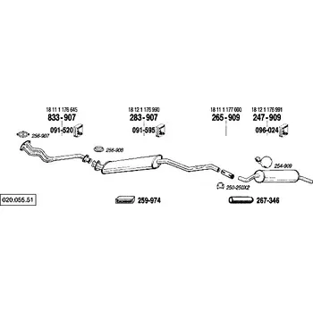 Zadní díl výfuku zadní tlumič výfuku Bosal 247-909