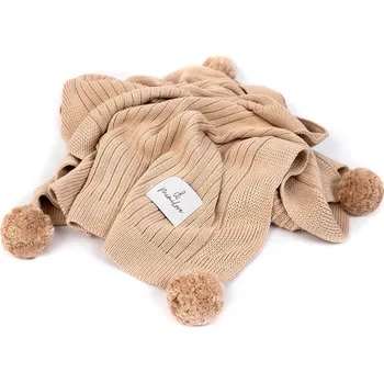 Dětská deka Mimilove Bambusová dečka&nbsp;s bambulkami Béžová