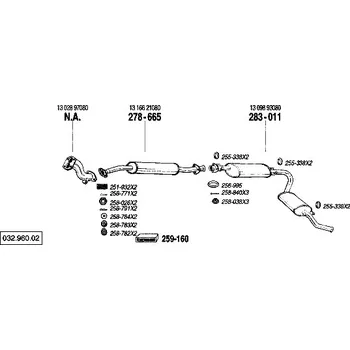 Tlumič výfuku přední tlumič výfuku Polmostrow 278665P, náhrada za Bosal 278-665