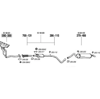 Zadní díl výfuku zadní tlumič výfuku Bosal 279-406