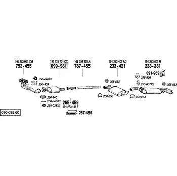 Zadní díl výfuku zadní tlumič výfuku Polmostrow 233381P, náhrada za Bosal 233-381