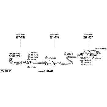 Tlumič výfuku střední tlumič výfuku Bosal 287-135