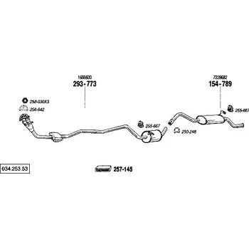 Střední díl výfuku střední tlumič výfuku Bosal 293-773