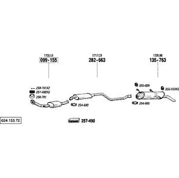 Výfukový systém zadní tlumič výfuku Polmostrow 135763P, náhrada za Bosal 135-763