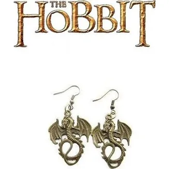 Seriál Hobit (The Hobbit) náušnice Drak Šmak bronzové