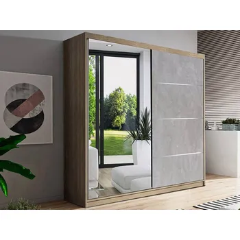 Šatní skříň Skříň Benedikt - Skříň dvoudvéřová se zrcadlem