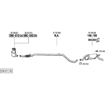Zadní díl výfuku zadní tlumič výfuku Polmostrow 148195P, náhrada za Bosal 148-195