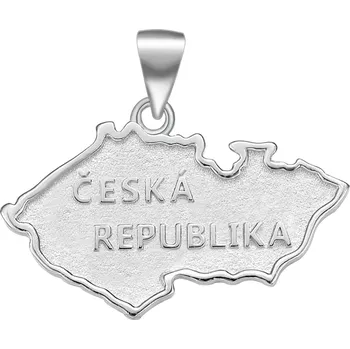 Přívěsek Olivie Stříbrná mapa ČESKÁ REPUBLIKA 6096 Ag 925; ≤2,8 g.