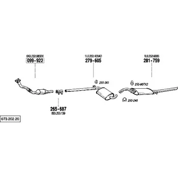 Zadní díl výfuku zadní tlumič výfuku Bosal 281-759