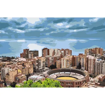 Malování podle čísel - Malaga, Španělsko Velikost: 40x60cm, Rámování: Pouze srolované plátno