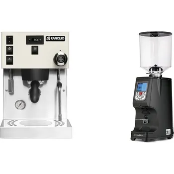 Kávovar Rancilio Silvia PRO X, white + Eureka Atom Specialty 75, black