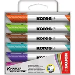 Popisovače Kores K-Marker Whiteboard, kulatý hrot sada 6 barev