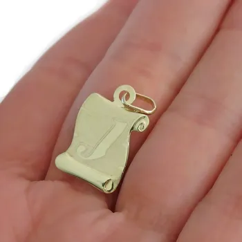 Přívěsek Zlatý přívěšek písmenko "J" na placce 24mm 0,60g Zlato 14k(585/1000)