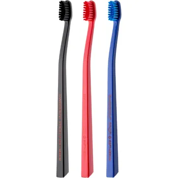 Zubní kartáček Swissdent Colours zubní kartáček soft-medium 2+1 ZUG (černá, červená, modrá)