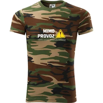 Pánské tričko Mimo provoz - trpělivost byla zlomena - Army CAMOUFLAGE - S ( Hnědý maskáč )