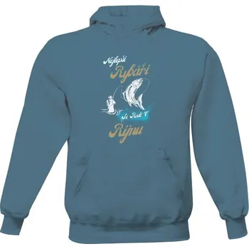 Pánská mikina Pánská mikina s kapucí s potiskem mikina rybář říjen pánské